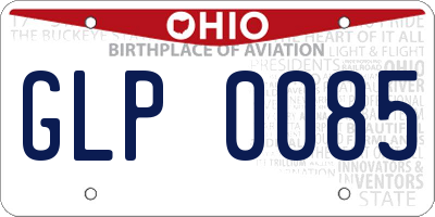 OH license plate GLP0085
