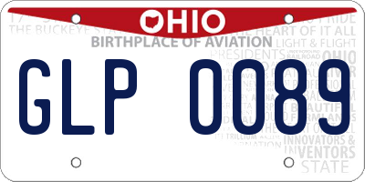 OH license plate GLP0089