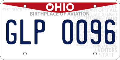 OH license plate GLP0096