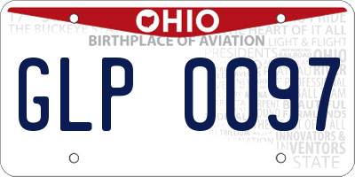 OH license plate GLP0097