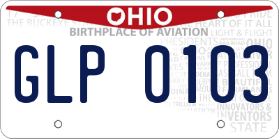 OH license plate GLP0103