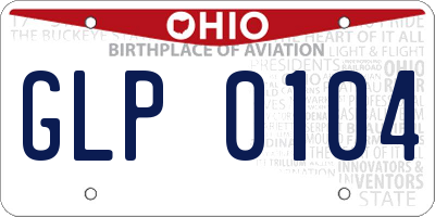 OH license plate GLP0104