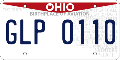 OH license plate GLP0110