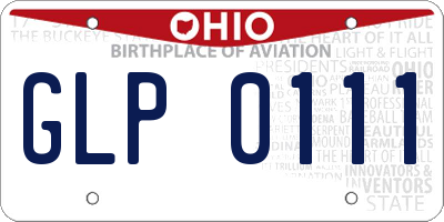 OH license plate GLP0111