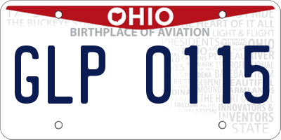 OH license plate GLP0115