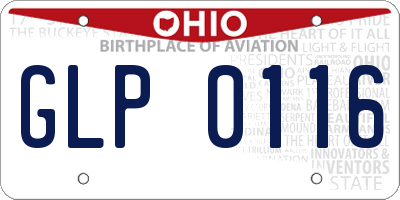 OH license plate GLP0116