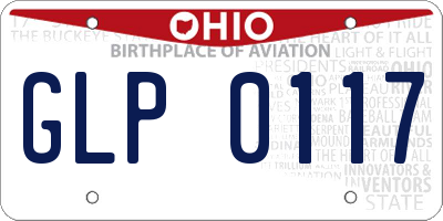 OH license plate GLP0117