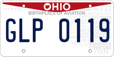 OH license plate GLP0119