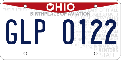 OH license plate GLP0122