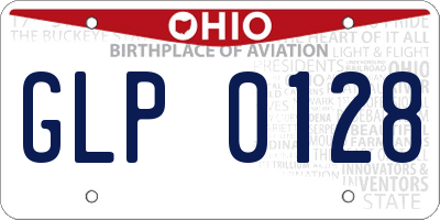 OH license plate GLP0128