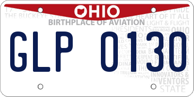OH license plate GLP0130