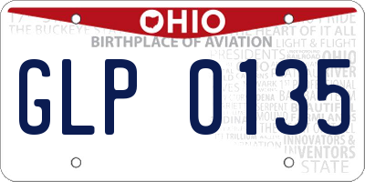 OH license plate GLP0135
