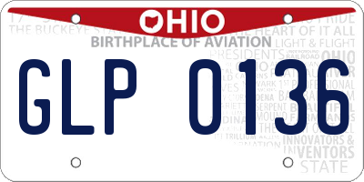 OH license plate GLP0136
