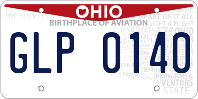 OH license plate GLP0140