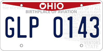 OH license plate GLP0143