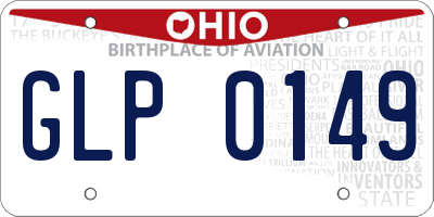 OH license plate GLP0149