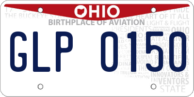 OH license plate GLP0150