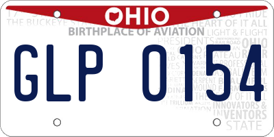OH license plate GLP0154