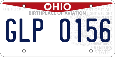OH license plate GLP0156
