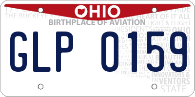 OH license plate GLP0159