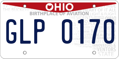 OH license plate GLP0170