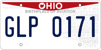 OH license plate GLP0171