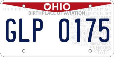 OH license plate GLP0175
