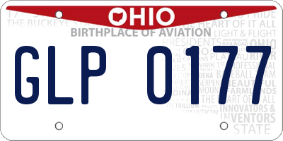 OH license plate GLP0177