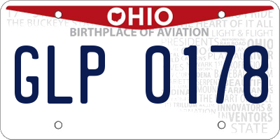 OH license plate GLP0178