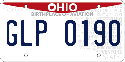 OH license plate GLP0190