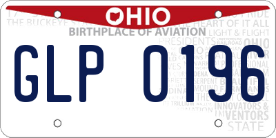 OH license plate GLP0196