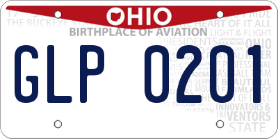 OH license plate GLP0201