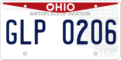 OH license plate GLP0206