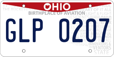OH license plate GLP0207