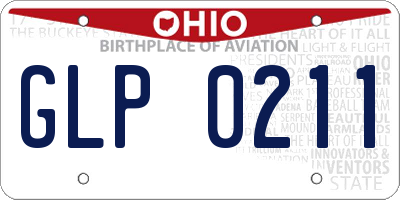 OH license plate GLP0211