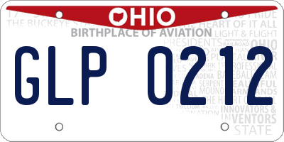 OH license plate GLP0212