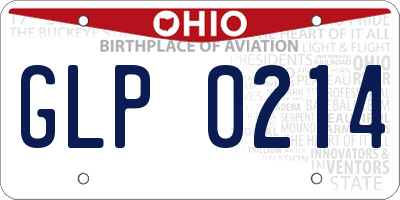 OH license plate GLP0214