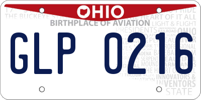 OH license plate GLP0216