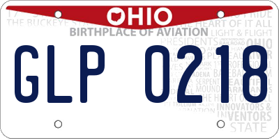 OH license plate GLP0218