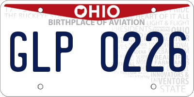 OH license plate GLP0226