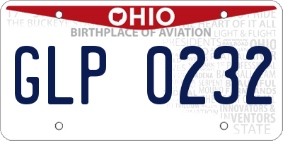 OH license plate GLP0232