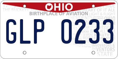 OH license plate GLP0233