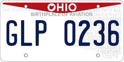OH license plate GLP0236