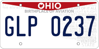 OH license plate GLP0237