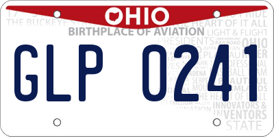 OH license plate GLP0241