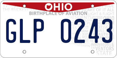OH license plate GLP0243