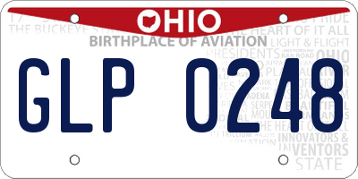 OH license plate GLP0248