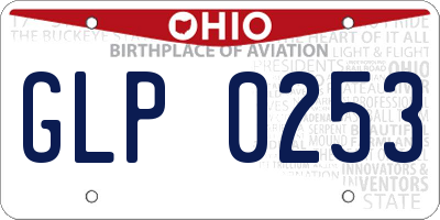 OH license plate GLP0253