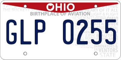 OH license plate GLP0255