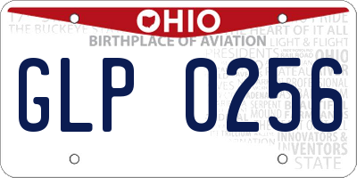 OH license plate GLP0256